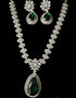 Emerald Dark Green and CZ Necklace